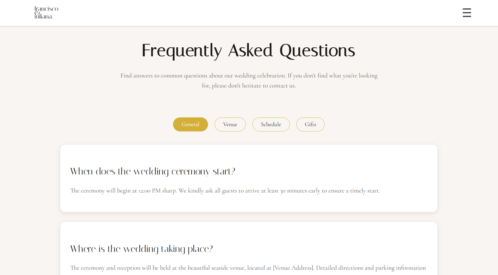 FAQs example