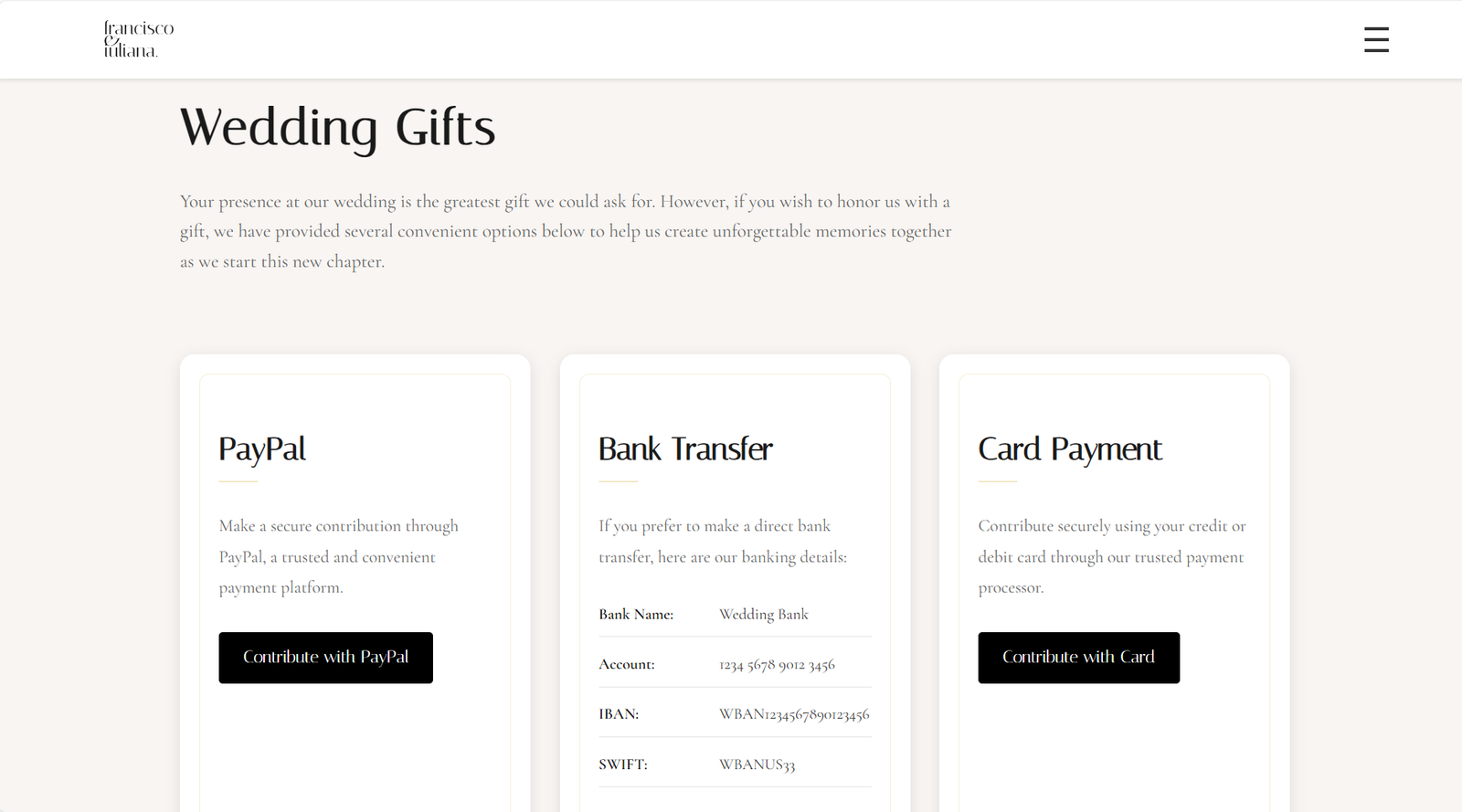 Gifts example